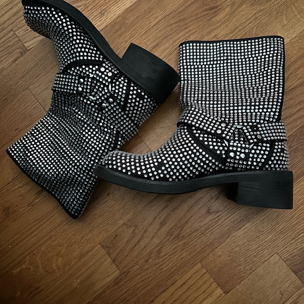 Studded Black Ankle Boots